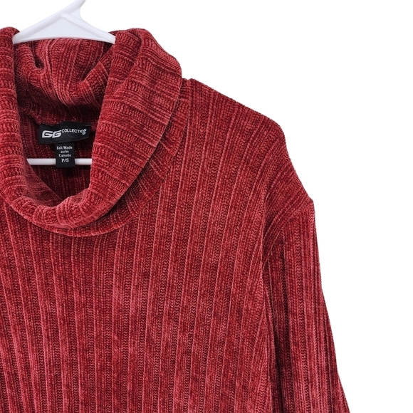 GG Collection Women's Ribbed Knit Cowl Neck Sweater - P/S - Picture 2 of 3